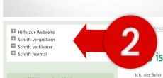 Schriftgröße ändern Hilfe Menü